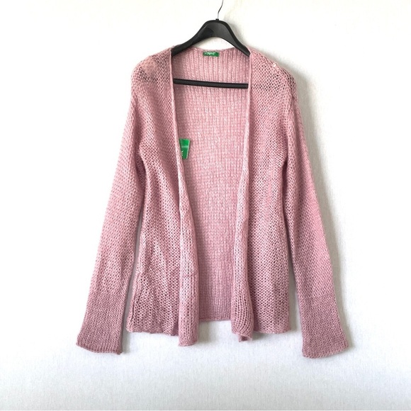 United Colours Of Benetton Knitted Open Front Mohair Cardigan - Picture 1 of 9